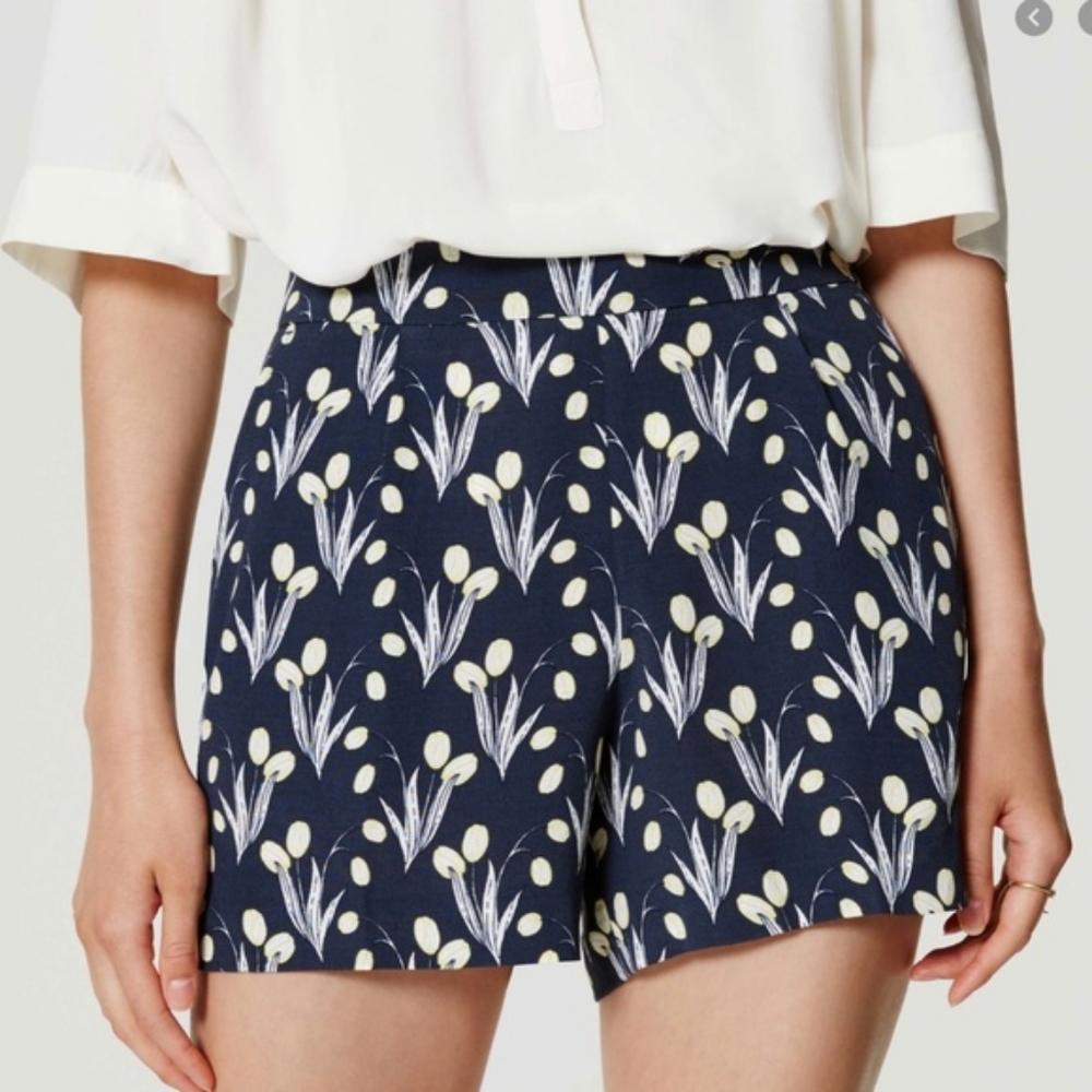 Loft Valley Floral High Waist Shorts